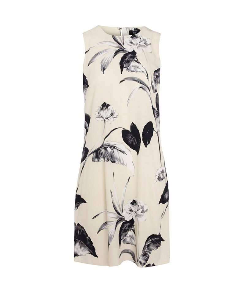 Leaf Print Linen Dress - Image 2